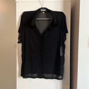 BP sheer short sleeve blouse
